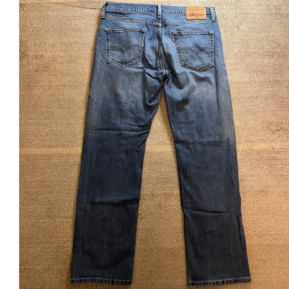Levis 514 Straight Fit Mens Jeans Blue Denim 34X30 Great Fade Minimalist